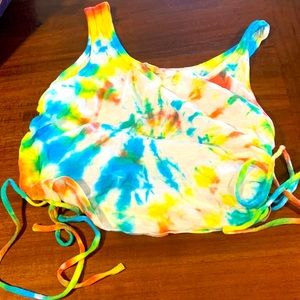 Hand dyed tye dye tank
